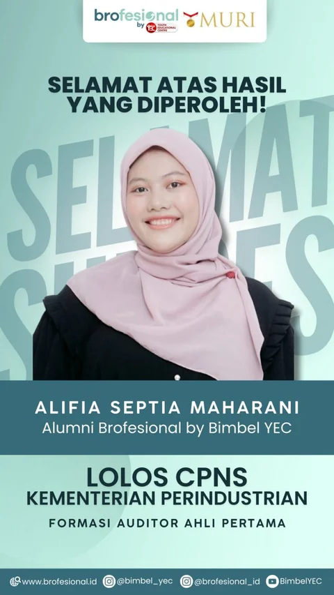 Poster Alifia Septia Maharani, alumni Brofesional