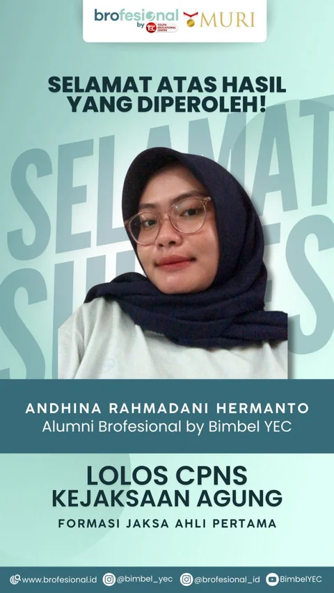 Poster Andhina Rahmadani Hermanto, alumni Brofesional