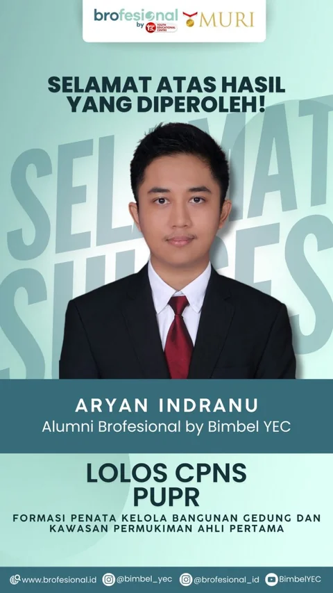 Poster Aryan Indranu, alumni Brofesional