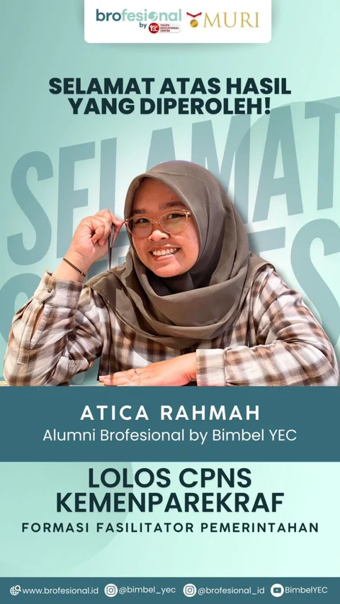 Poster Atica Rahmah, alumni Brofesional