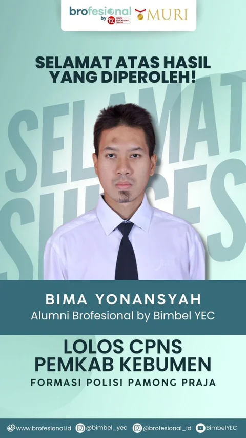 Poster Bima Yonansyah, alumni Brofesional