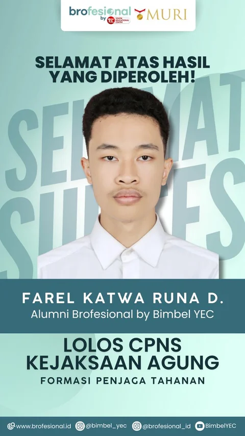 Poster Farel Katwa Runa, alumni Brofesional