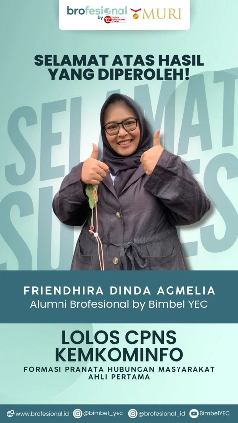 Poster Friendhira Dinda Agmelia, alumni Brofesional