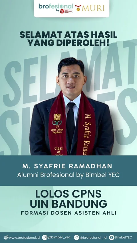 Poster M. Syafrie Ramadhan, alumni Brofesional