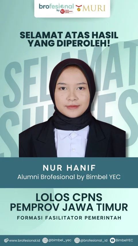 Poster Nur Hanif, alumni Brofesional