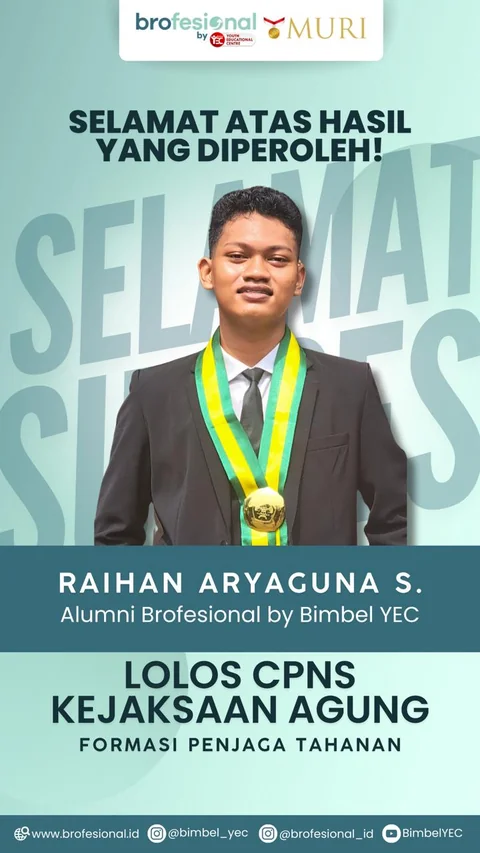 Poster Raihan Aryaguna, alumni Brofesional