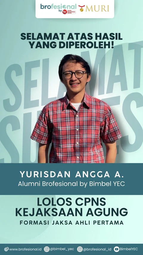 Poster Yurisdan Angga, alumni Brofesional