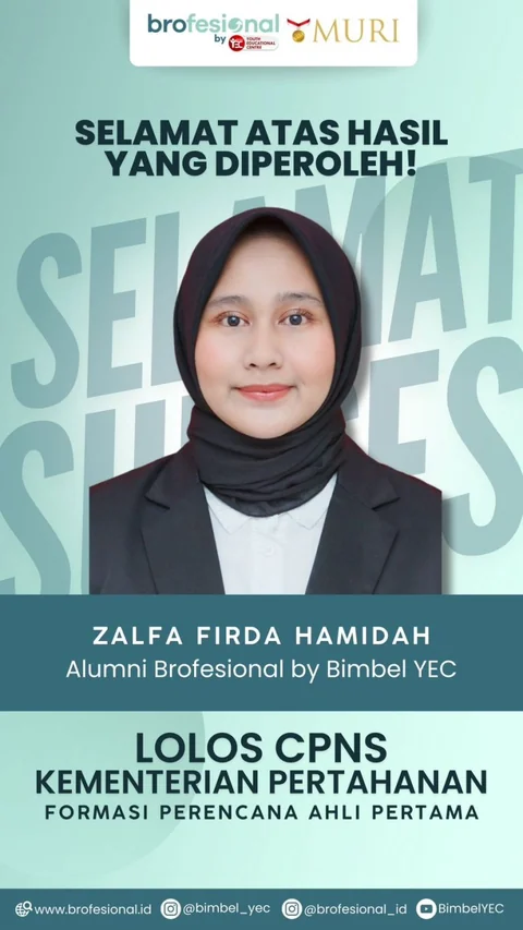 Poster Zalfa Firda Hamidah, alumni Brofesional